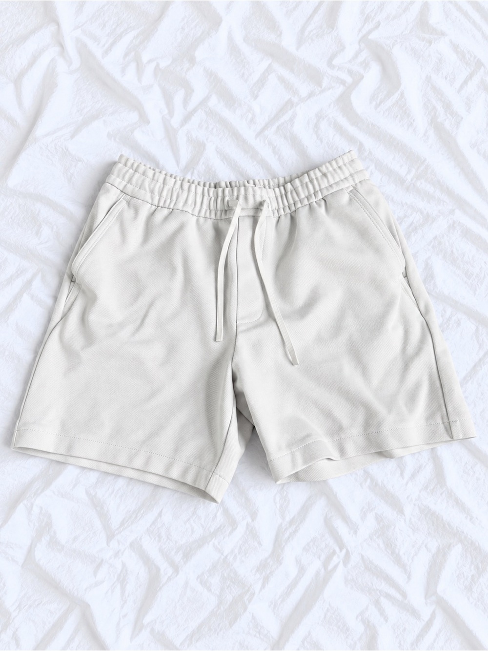 Zara Men's Drawstring Athletic Shorts - Light Beige